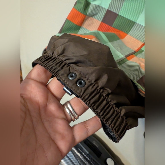 Plaid Snow Pants Pants - Green and Orange - Picture 6 of 15